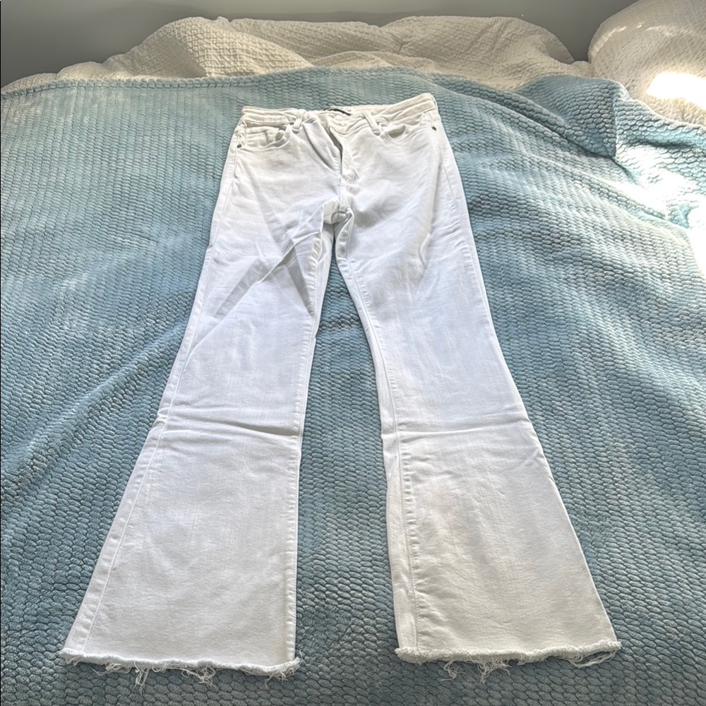 Just Black Women's Crisp White Flare Jeans